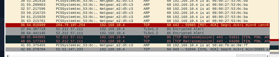 Post-spoofing traffic through both MAC addresses