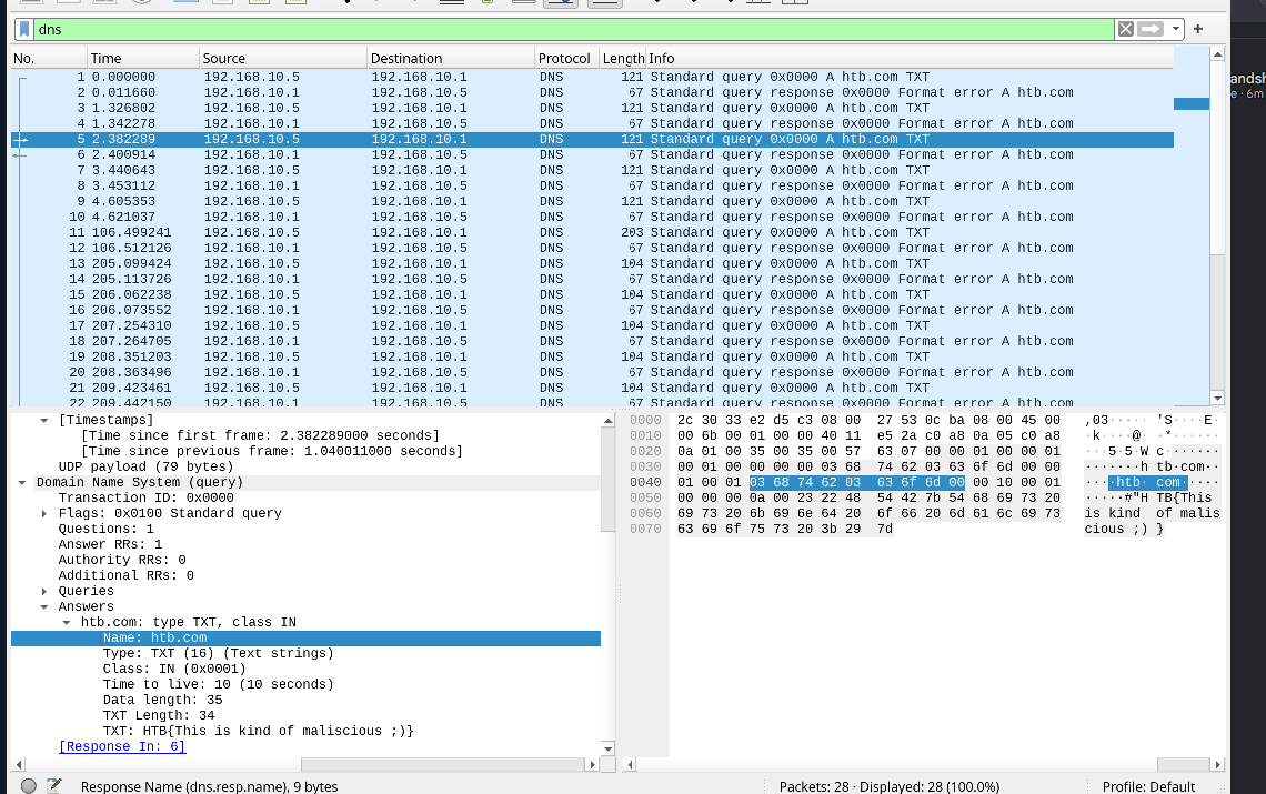 DNS traffic used for enumeration or tunneling